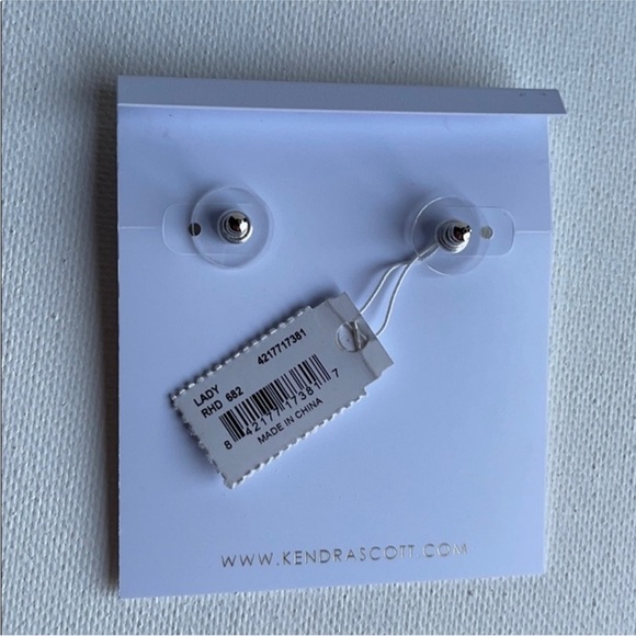 Kendra Scott Lady Stud Earrings Rose Quartz Pink & Silver New with tags! - Picture 7 of 8